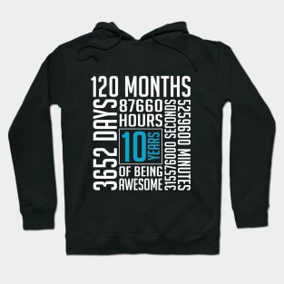 10th Birthday Vintage Retro T Shirt 120 Months Hoodie